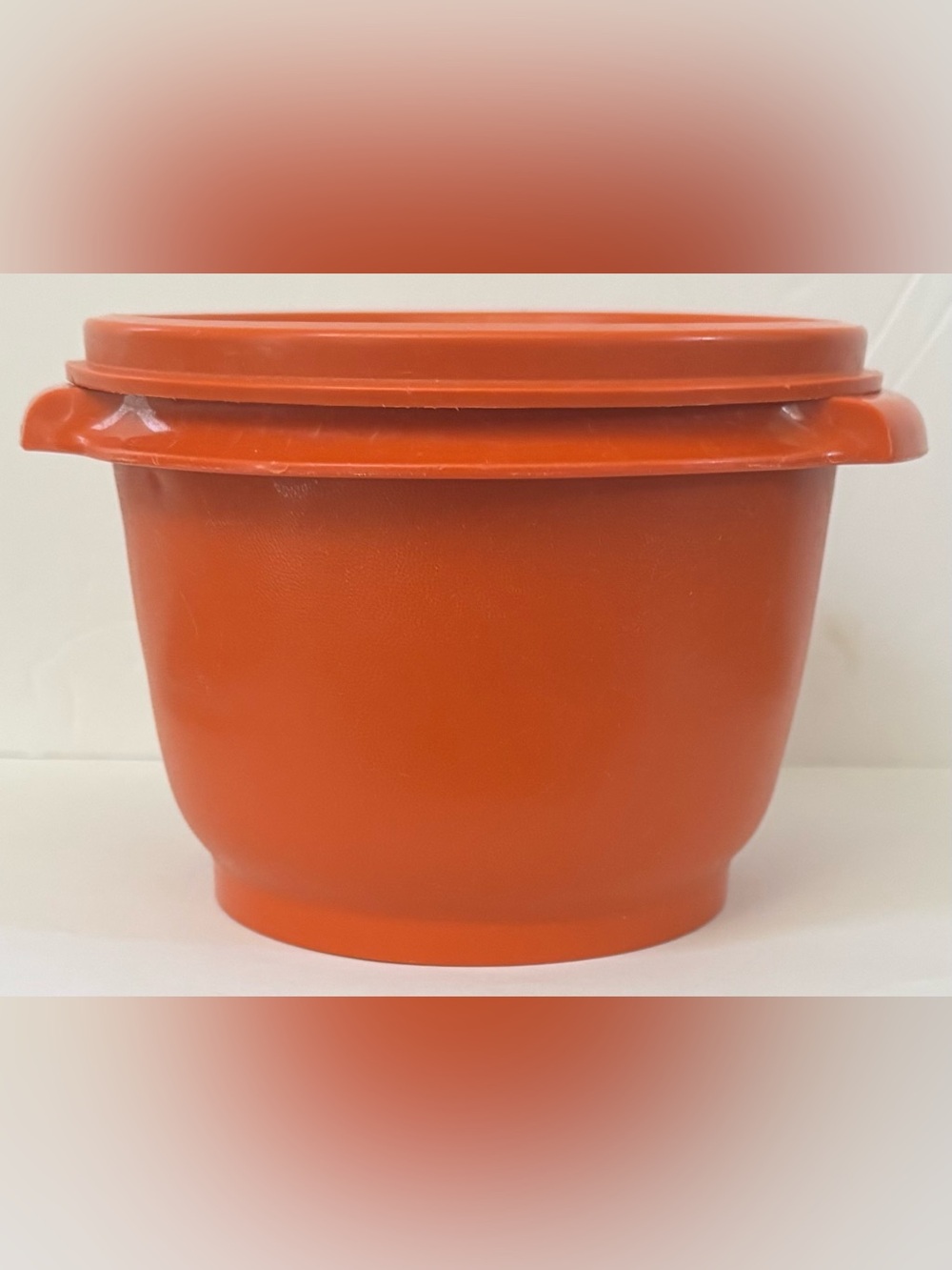 Tupperware vintage container with lid orange